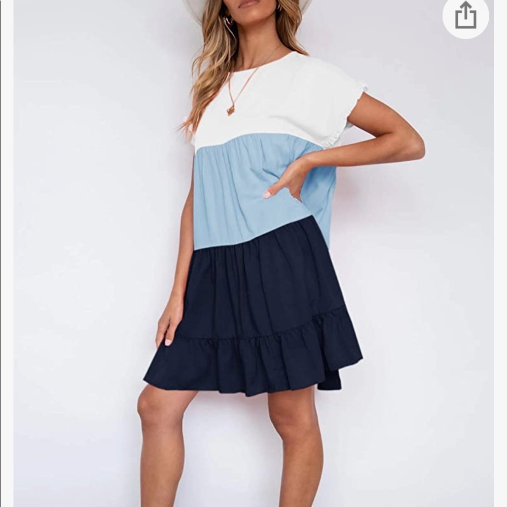 Brand New Imysty Womens Boho Babydoll Ruffles T-Shirt Dress